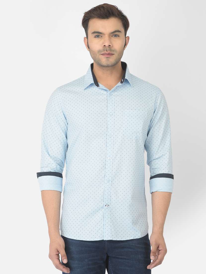 light blue printed casual shirt - 18317062 - Zoom Image - 0