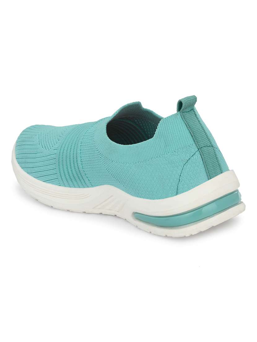 turquoise mesh slip on sports shoes - 18317846 -  Standard Image - 3