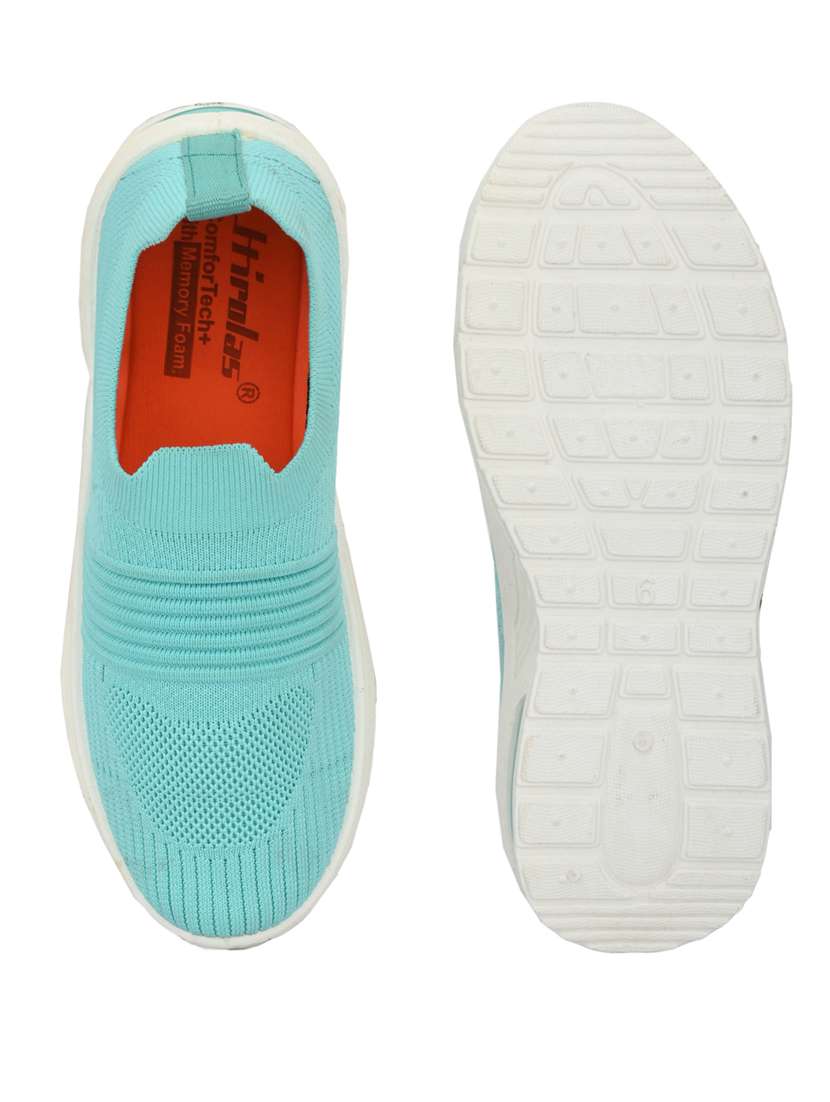 turquoise mesh slip on sports shoes - 18317846 -  Standard Image - 5