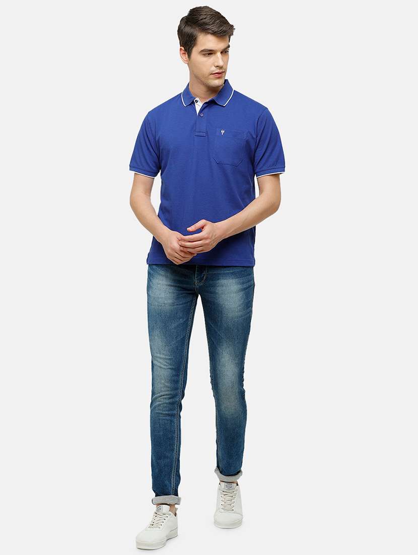 men pack of 2 solid regular fit polo t-shirt - 18317981 -  Standard Image - 3