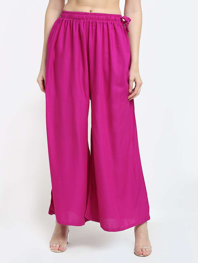 pink rayon palazzos - 18318065 -  Zoom Image - 0