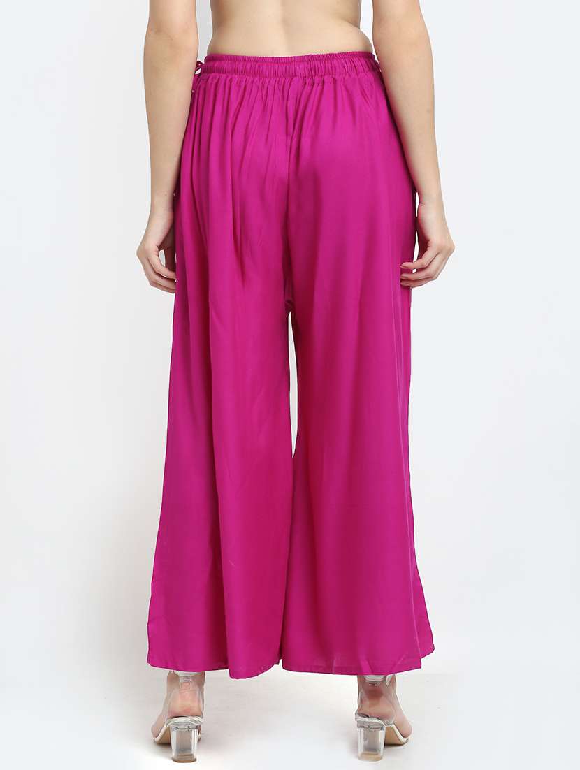 pink rayon palazzos - 18318065 -  Standard Image - 3