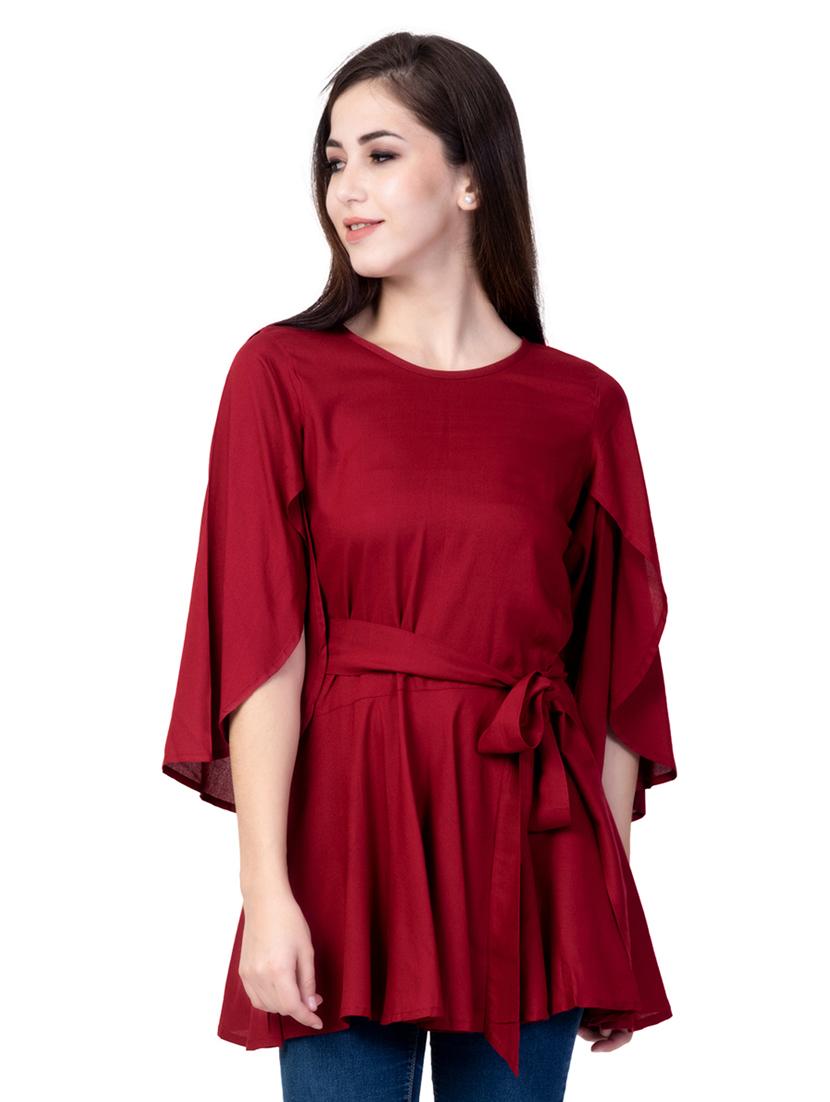 round neck solid regular top