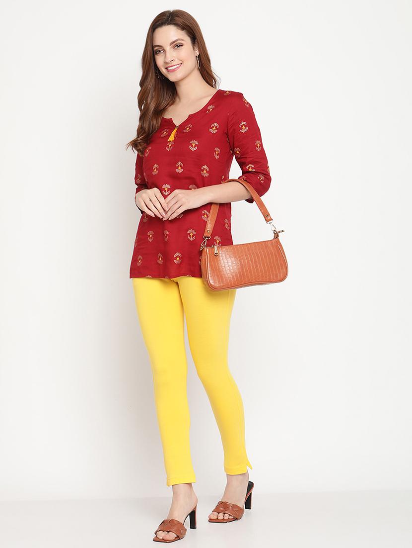 yellow solid legging - 18318942 - Standard Image - 3
