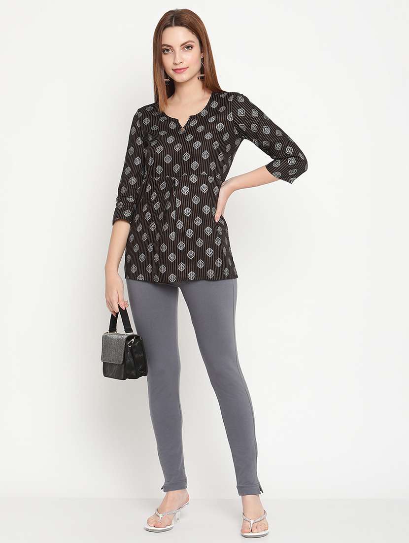 grey solid legging - 18318943 - Standard Image - 3