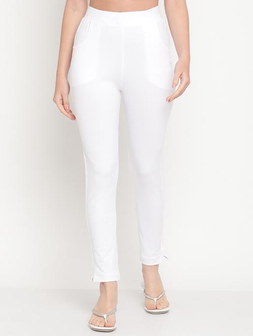 white cotton leggings - 18318952 - Standard Image - 0