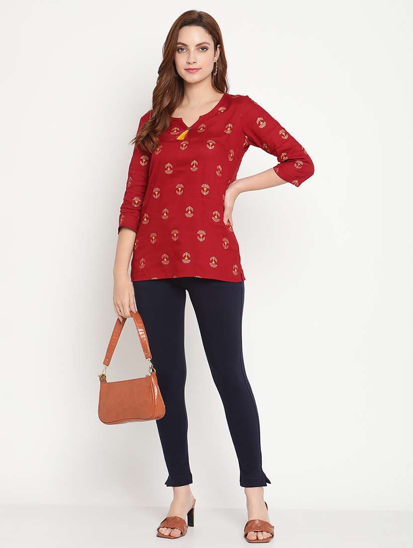 navy blue solid ankle length legging - 18319098 -  Standard Image - 3