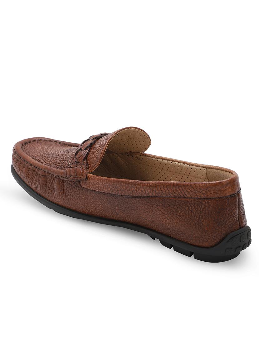 tan leather slip on loafers - 18319155 - Standard Image - 3
