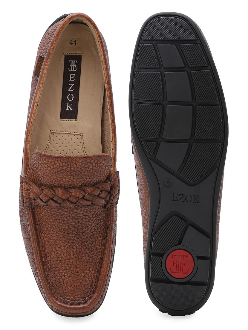 tan leather slip on loafers - 18319155 - Standard Image - 5