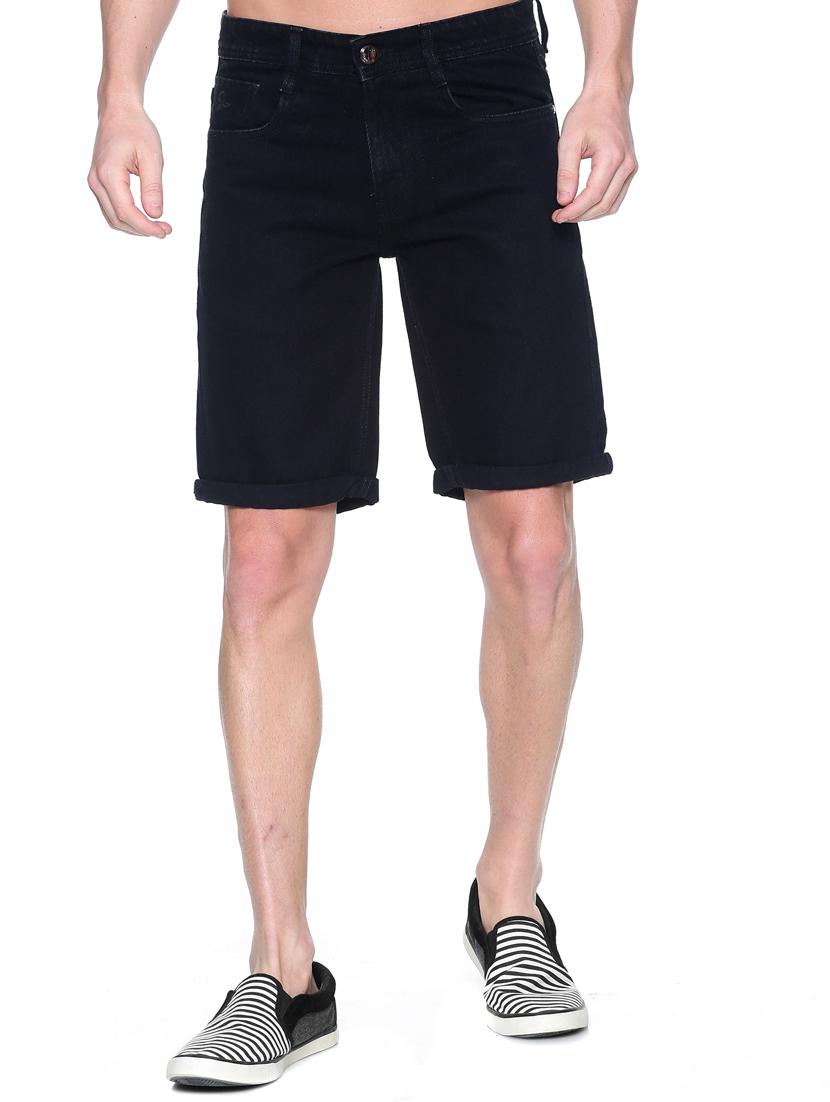 men solid mid rise bermuda
