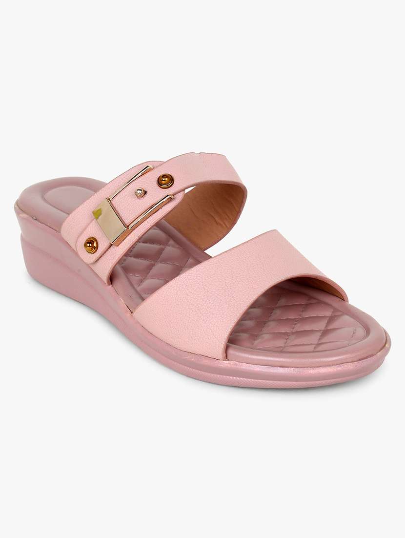 glitzy pink comfortable wedges for women