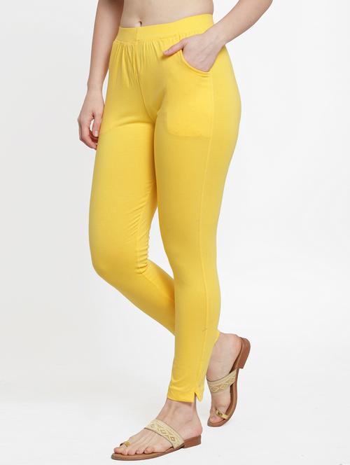 yellow solid legging - 18321142 - Standard Image - 0