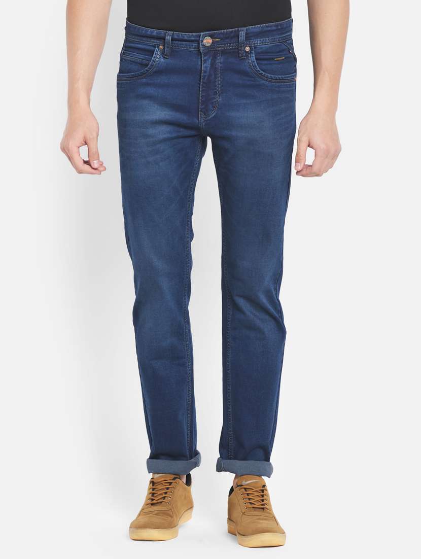 navy-blue light-washed denim jean - 18321283 -  Zoom Image - 0