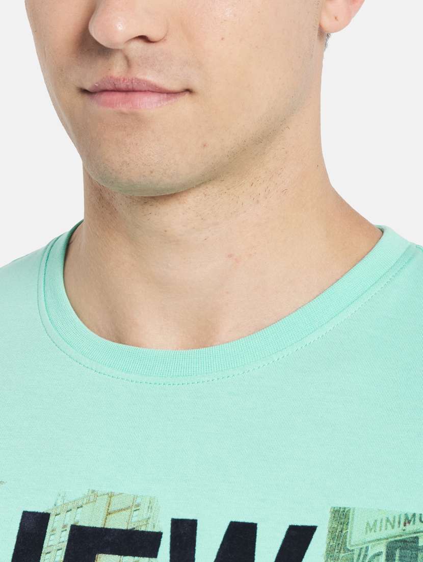 green chest-printed t-shirt - 18321298 -  Standard Image - 3