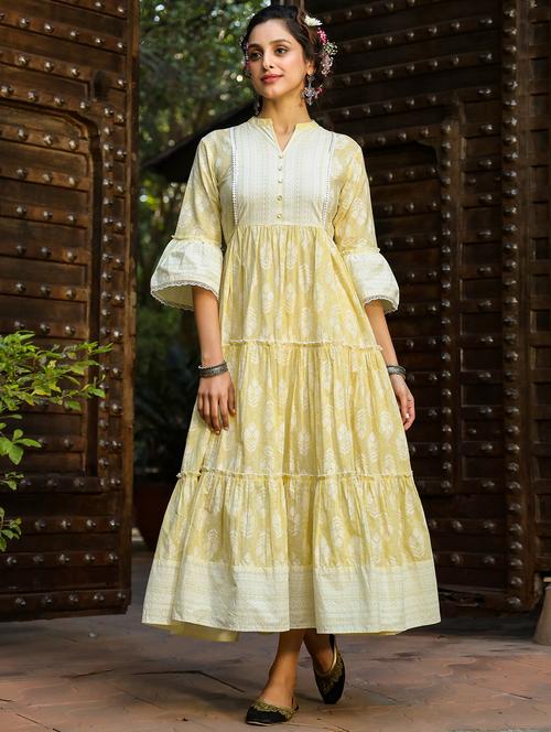 floral print tiered ethnic dress - 18321305 -  Standard Image - 0