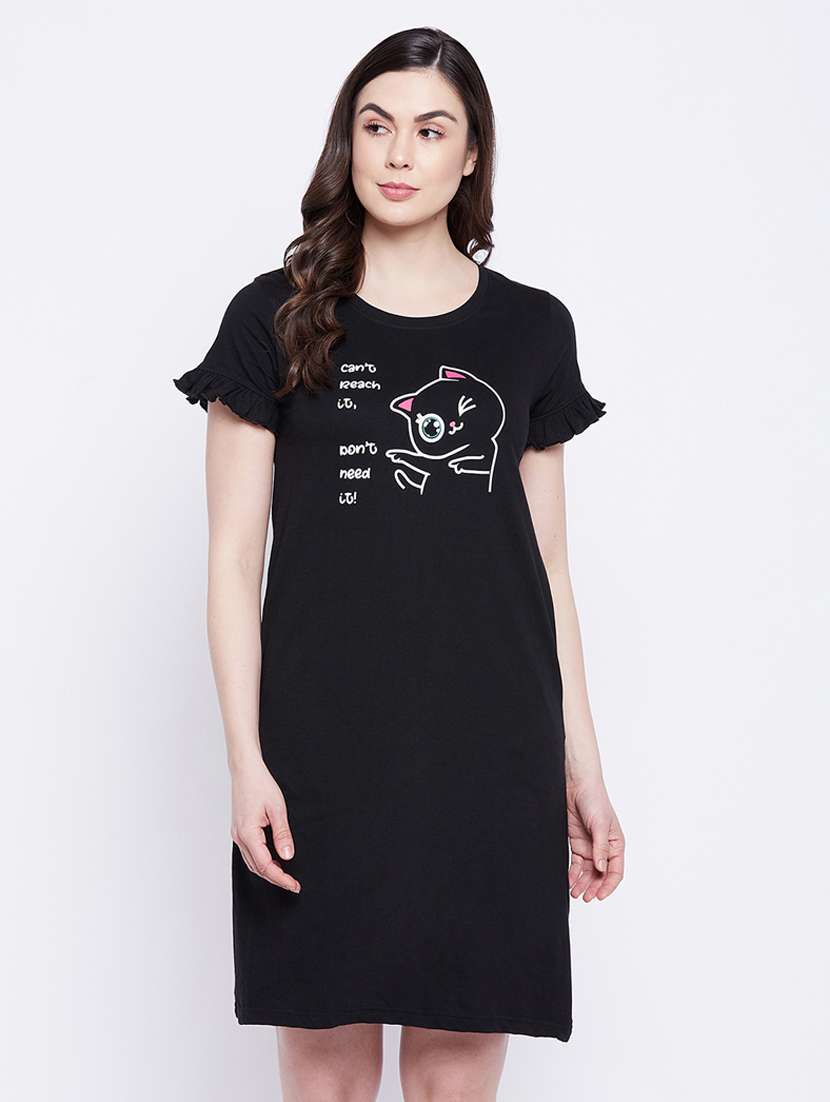 round neck graphic sleepshirt 