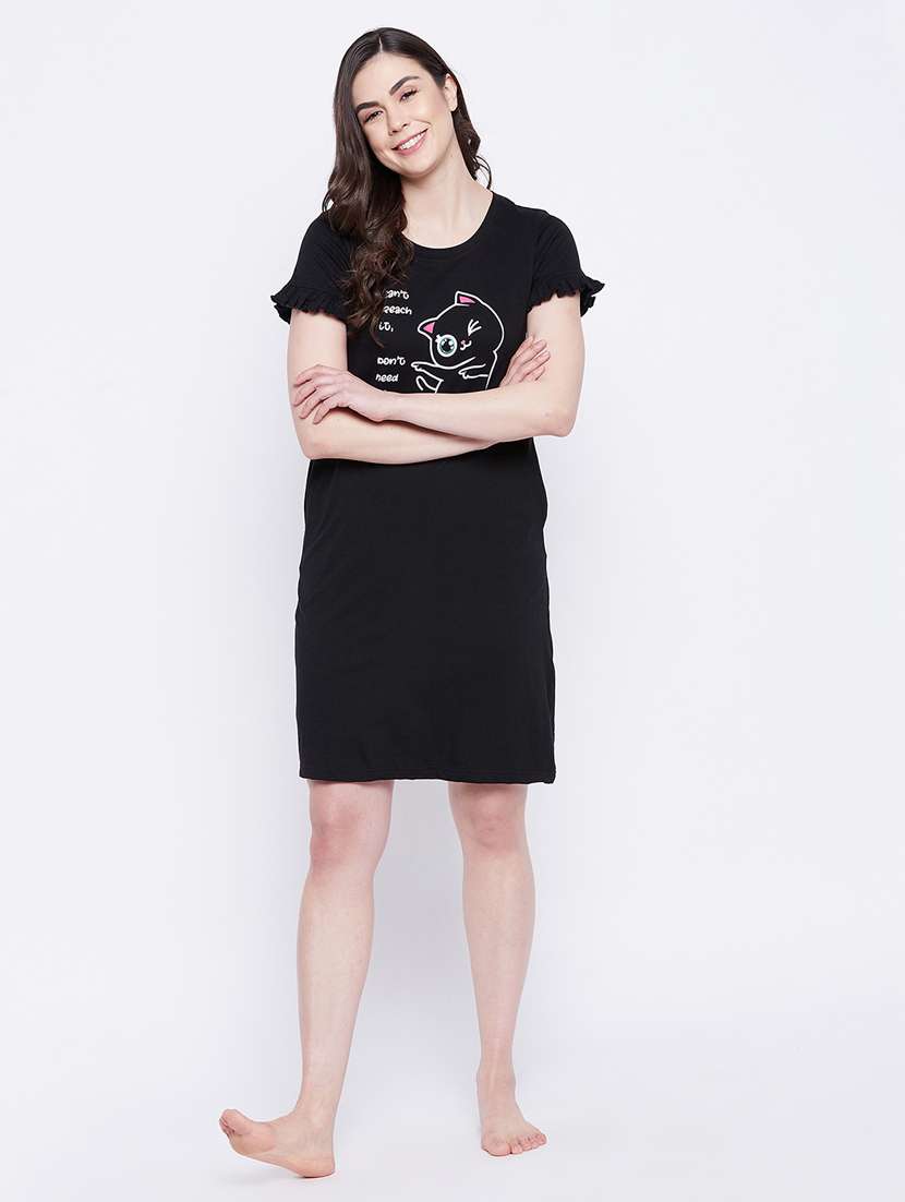 round neck graphic sleepshirt - 18321522 - Standard Image - 3