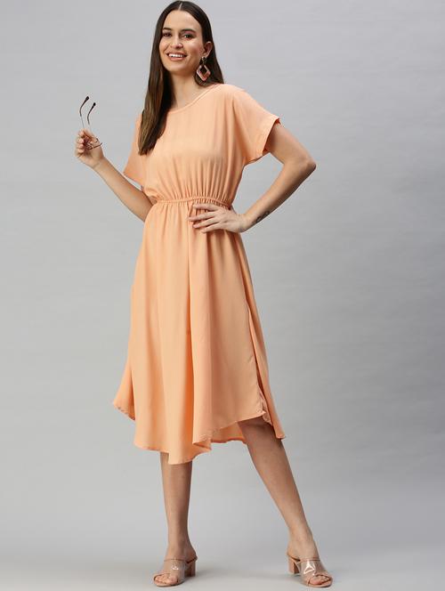 women's asymmetric solid dress - 18321829 -  Standard Image - 0