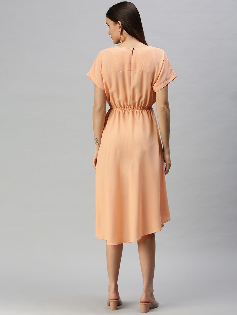women's asymmetric solid dress - 18321829 - Standard Image - 3