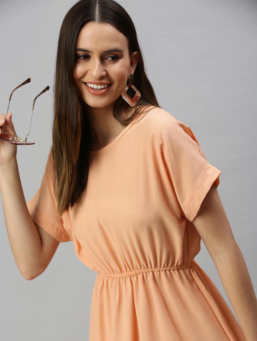 women's asymmetric solid dress - 18321829 - Standard Image - 5