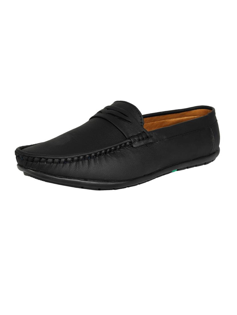 black synthetic slip on loafers - 18322538 -  Zoom Image - 0