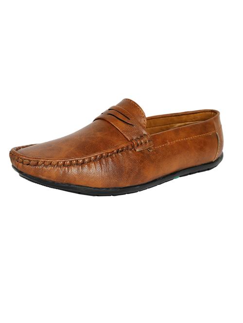tan synthetic slip on loafers - 18322540 -  Standard Image - 0