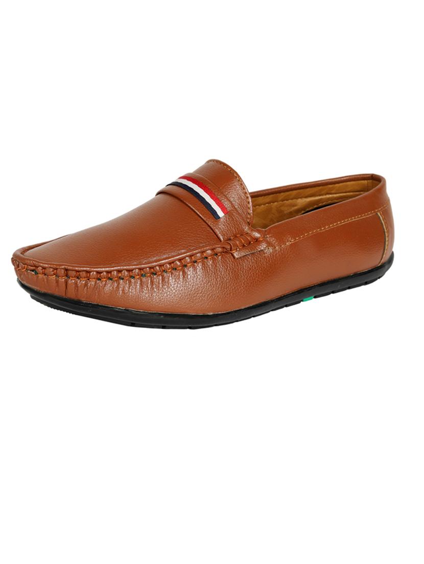 tan synthetic slip on loafers - 18322546 - Zoom Image - 0