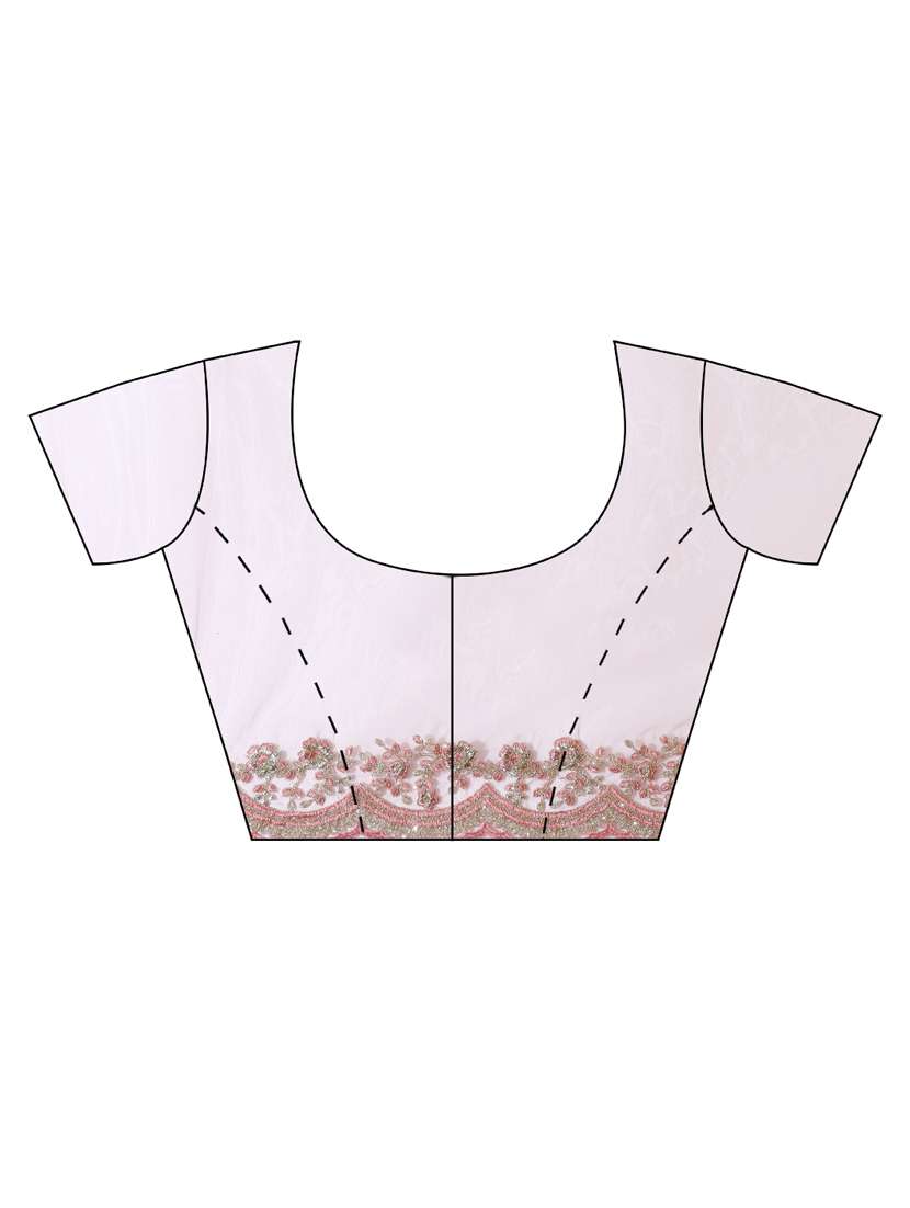 pink net embroidered saree with blouse - 18322897 - Standard Image - 3