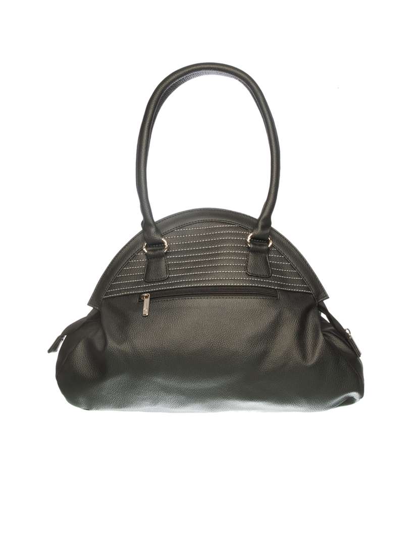 black solid regular handbag