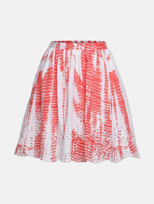 red printed a-line skirt - 18323702 - Standard Image - 0
