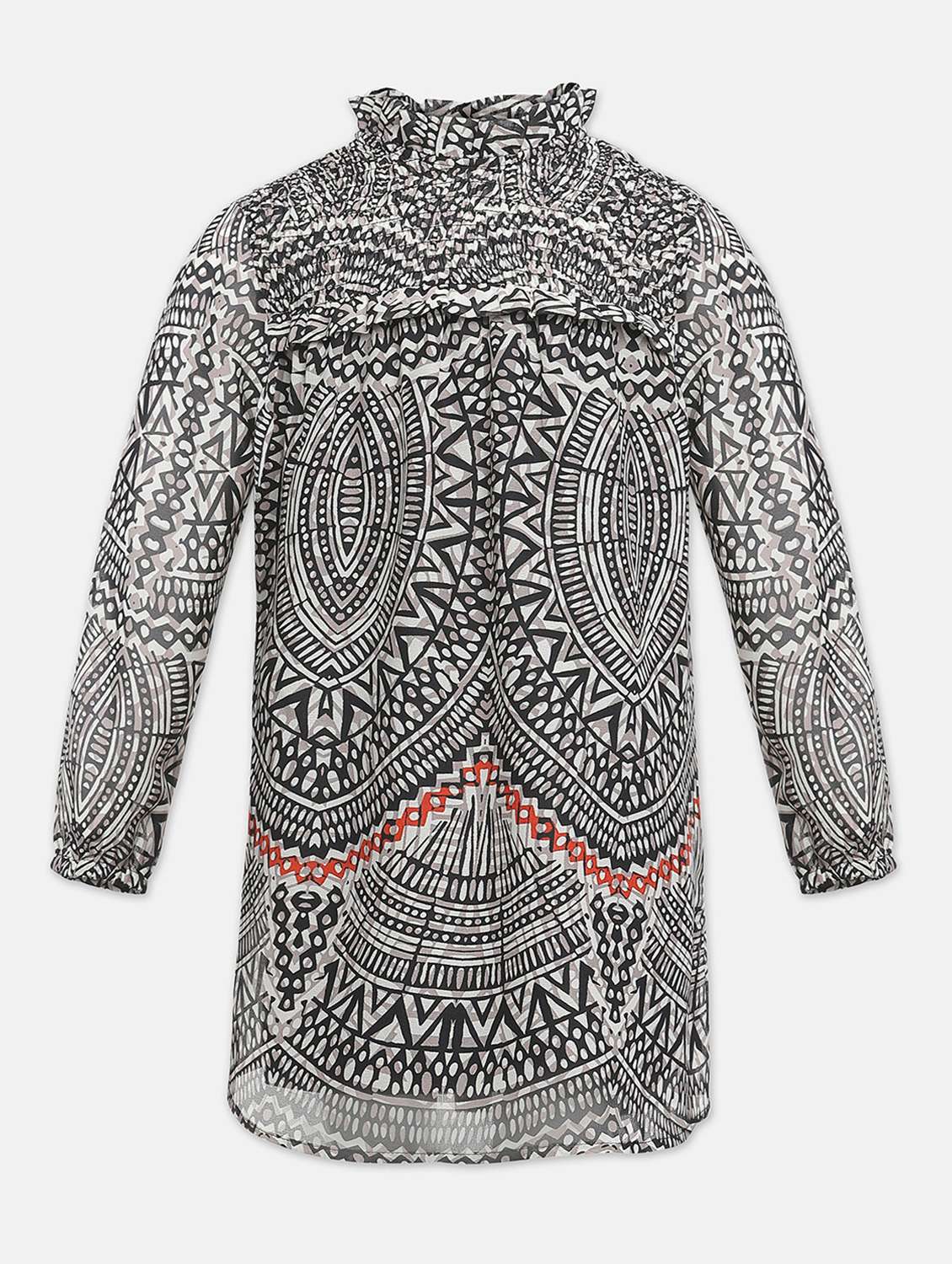 girls mandarin collar long sleeves frock - 18323706 -  Zoom Image - 0