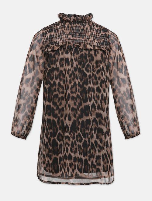girls mock neck three quarter sleeves frock - 18323707 -  Standard Image - 0