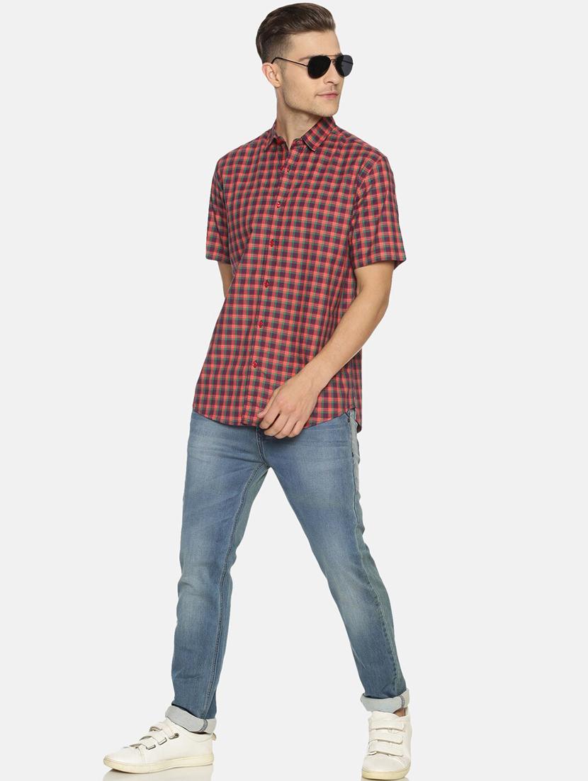 red checkered casual shirt - 18324218 - Standard Image - 3