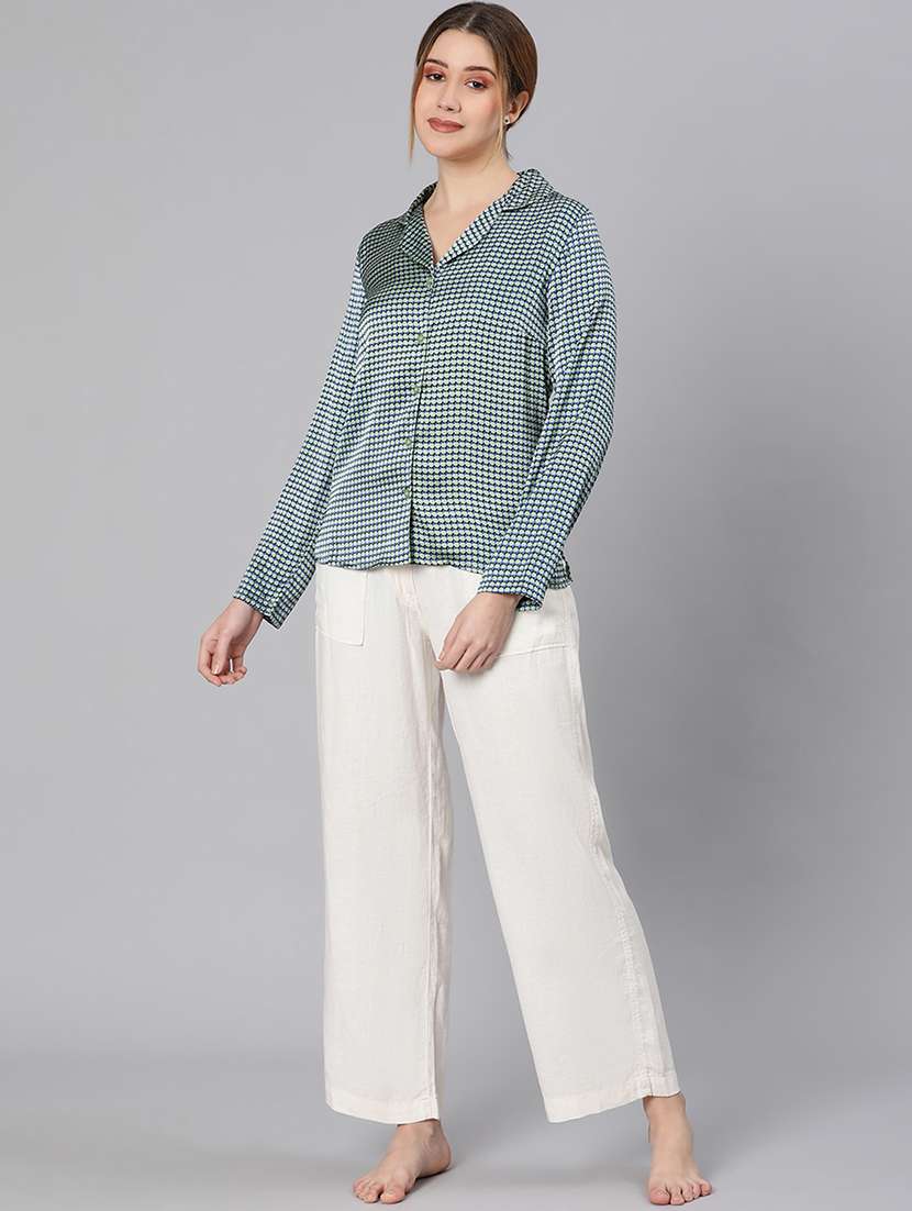 long sleeved checkered sleepshirt - 18324534 - Standard Image - 3