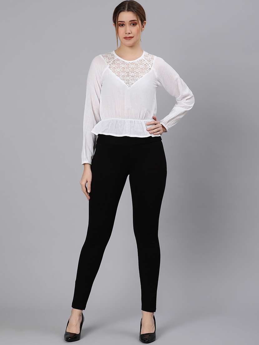 round neck mesh panel top - 18324567 - Standard Image - 3