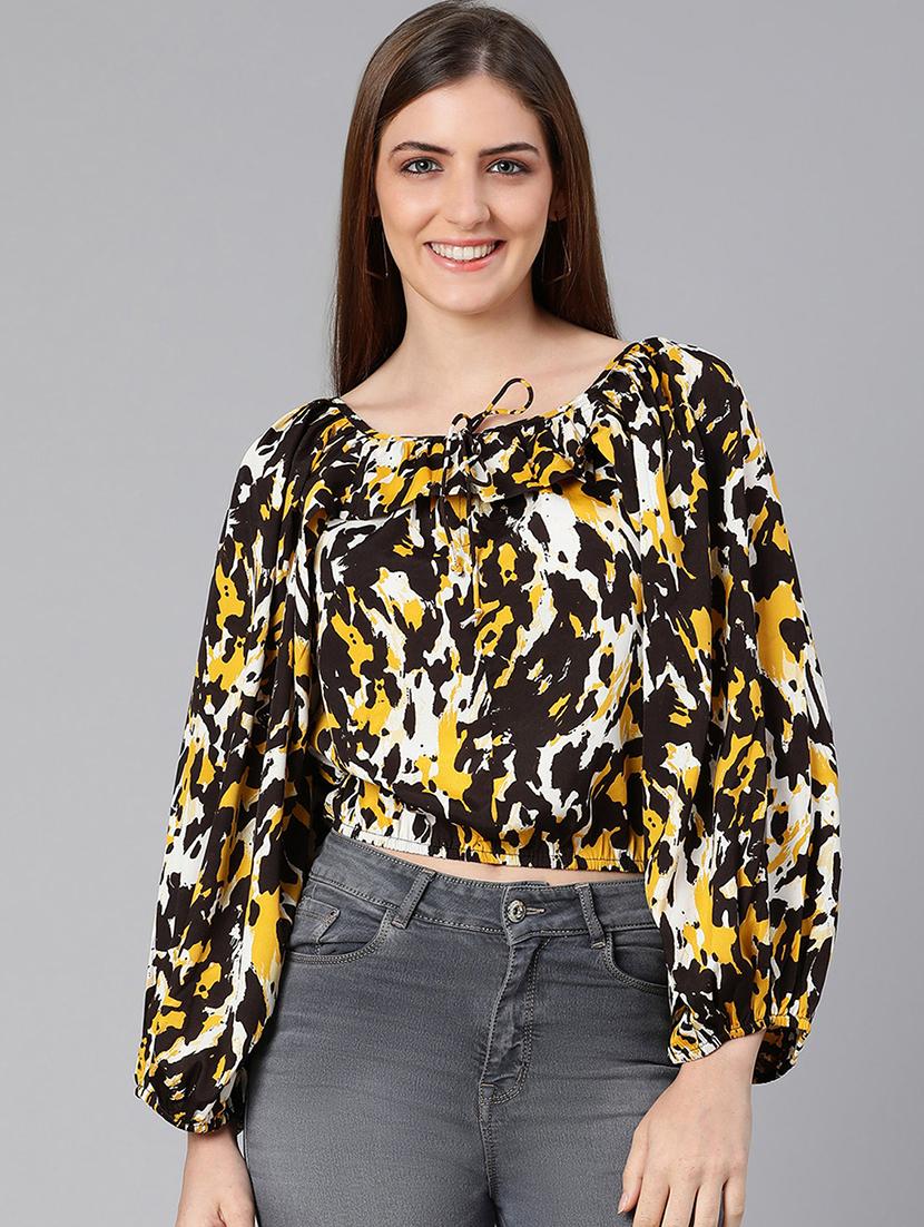square neck animal print top - 18324568 - Zoom Image - 0