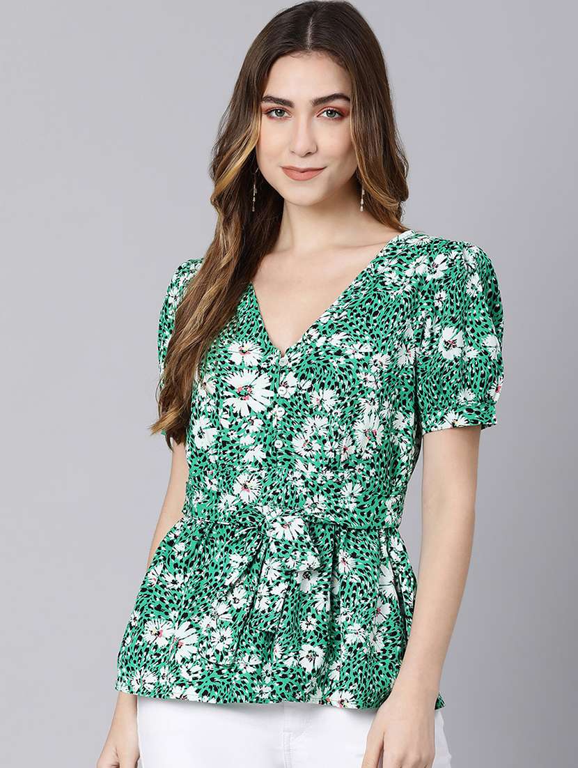 women's peplum v neck top - 18324619 -  Zoom Image - 0