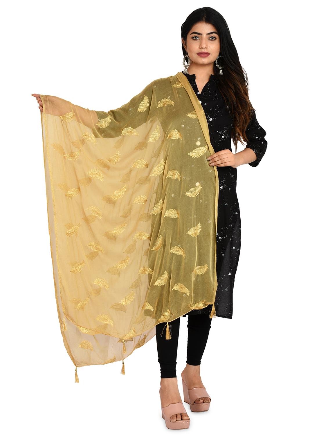 beige chiffon dupatta - 18324647 -  Zoom Image - 0