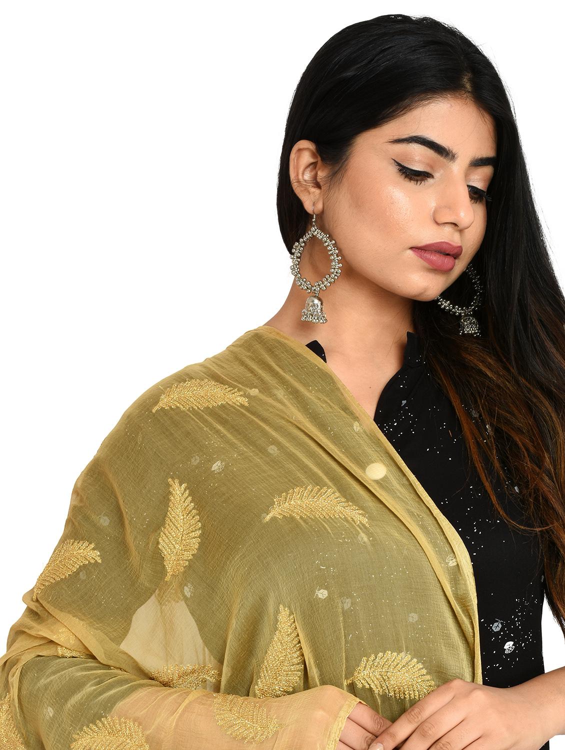 beige chiffon dupatta - 18324647 - Standard Image - 3