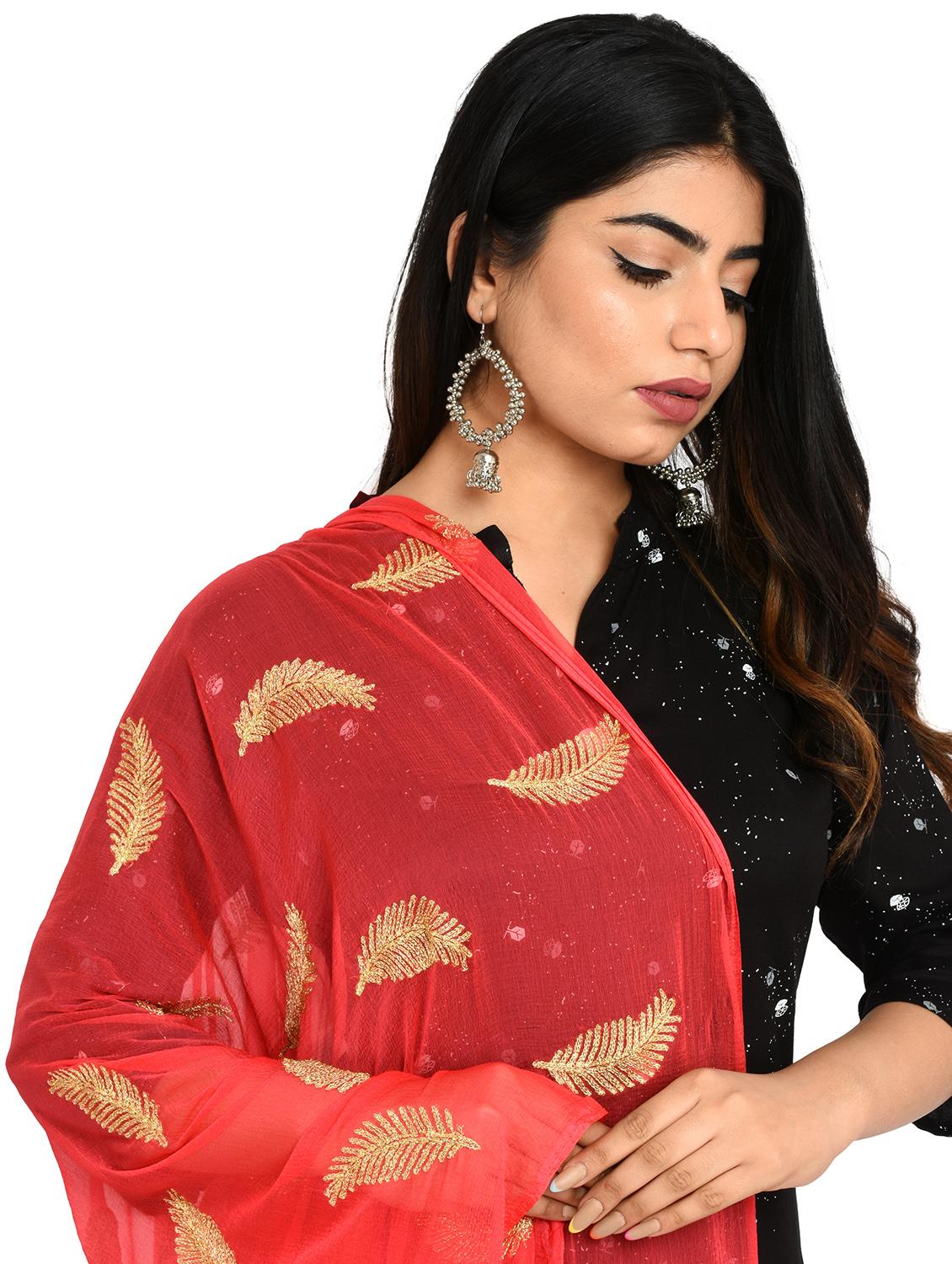 orange chiffon dupatta - 18324649 - Standard Image - 3