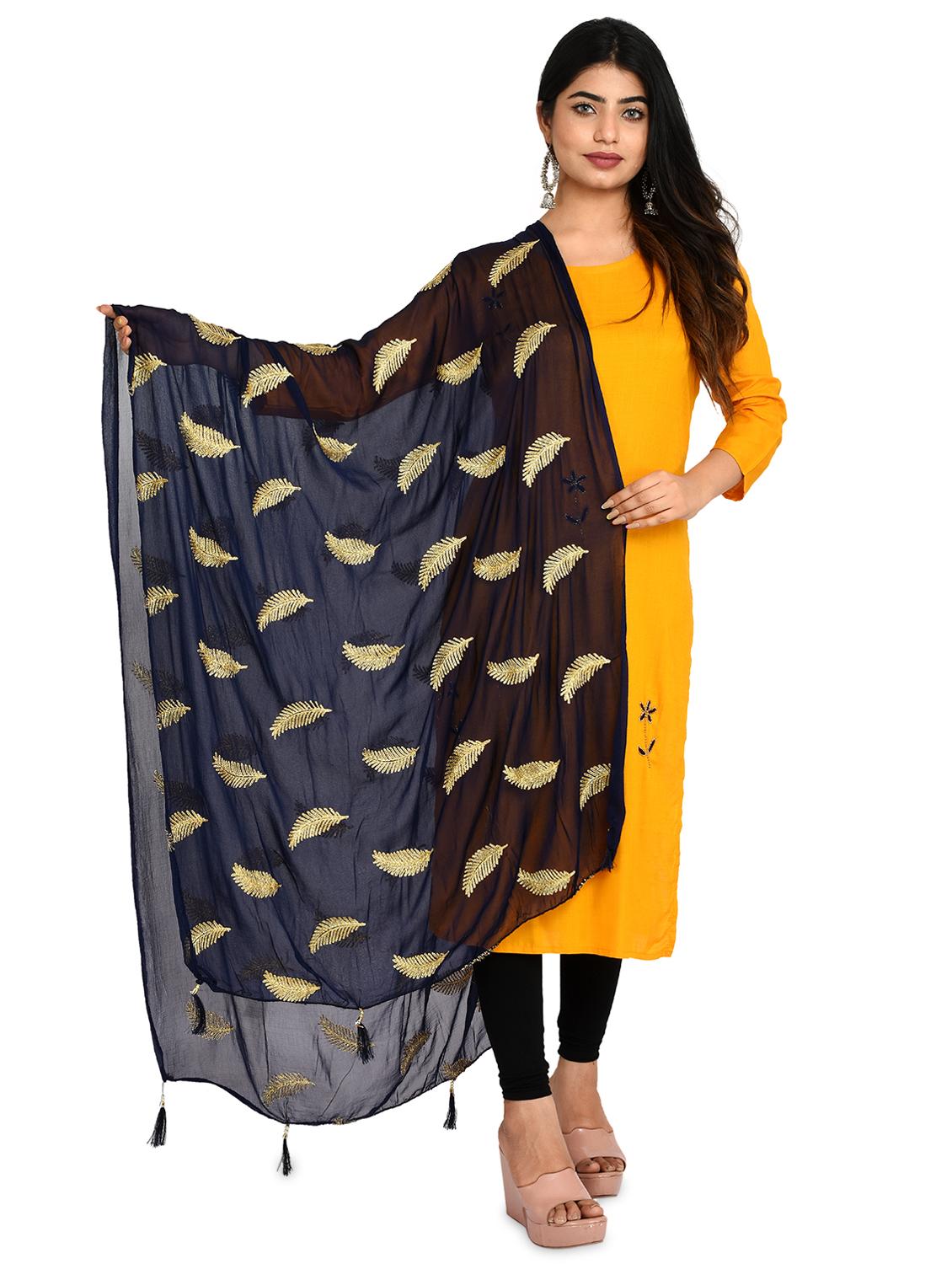 navy chiffon dupatta - 18324652 -  Zoom Image - 0