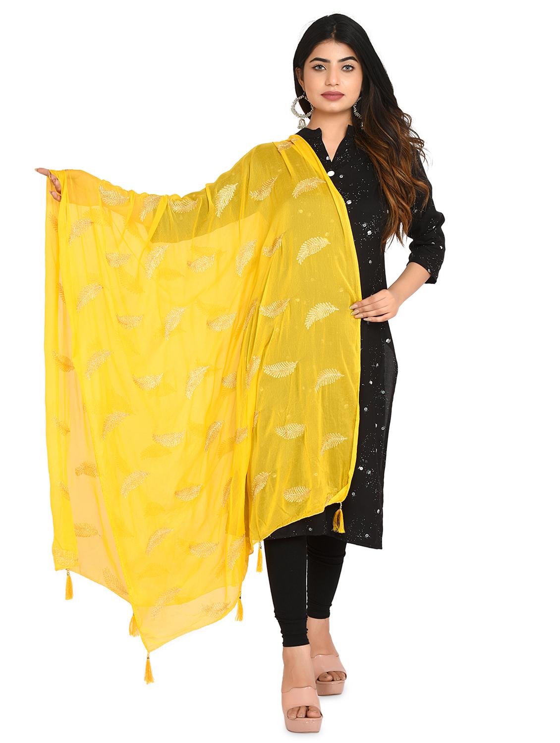 yellow chiffon dupatta - 18324659 - Zoom Image - 0
