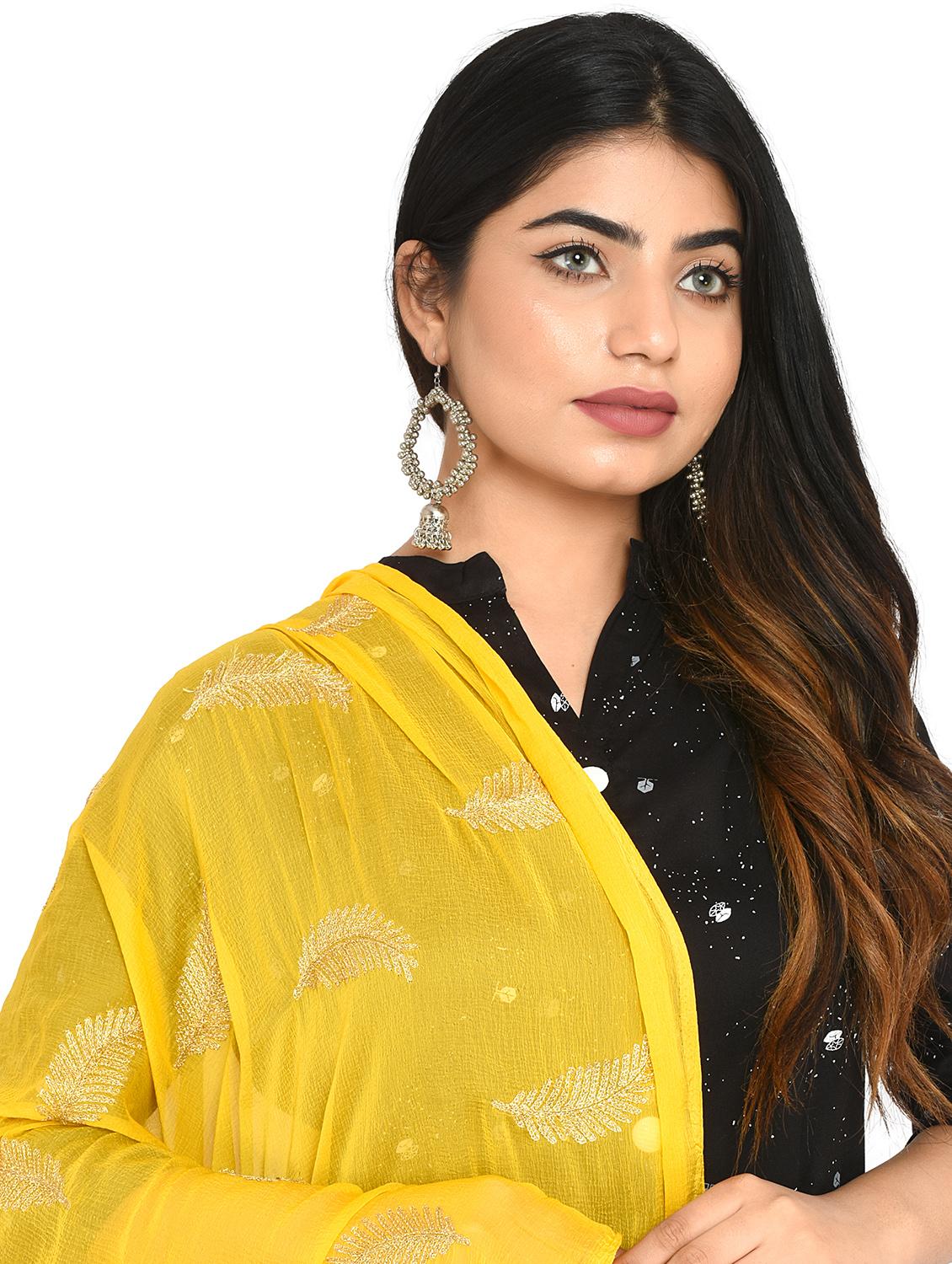 yellow chiffon dupatta - 18324659 - Standard Image - 3