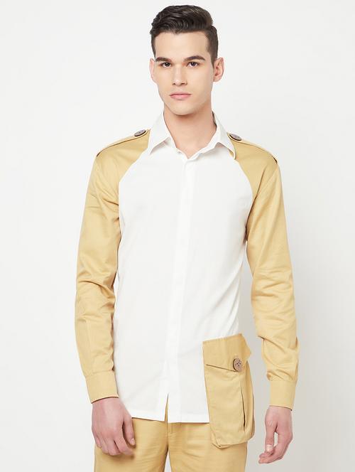 mens color block casual shirt - 18324665 - Standard Image - 0