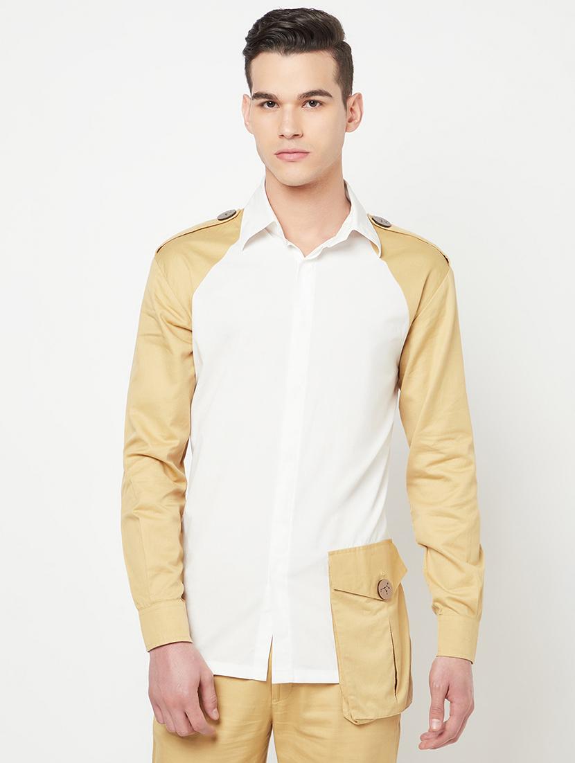 mens color block casual shirt - 18324665 - Zoom Image - 0