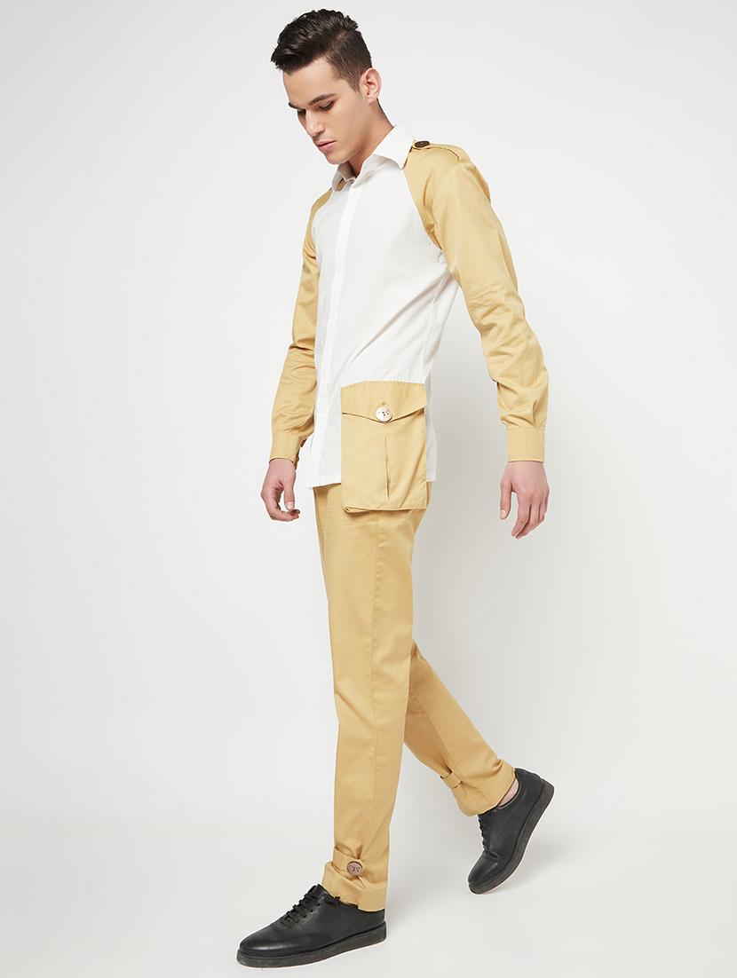 mens color block casual shirt - 18324665 - Standard Image - 3