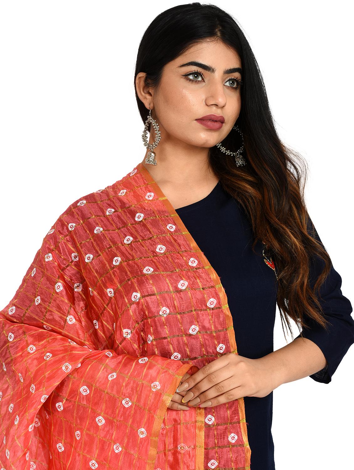 pink chiffon dupatta - 18324673 - Standard Image - 3