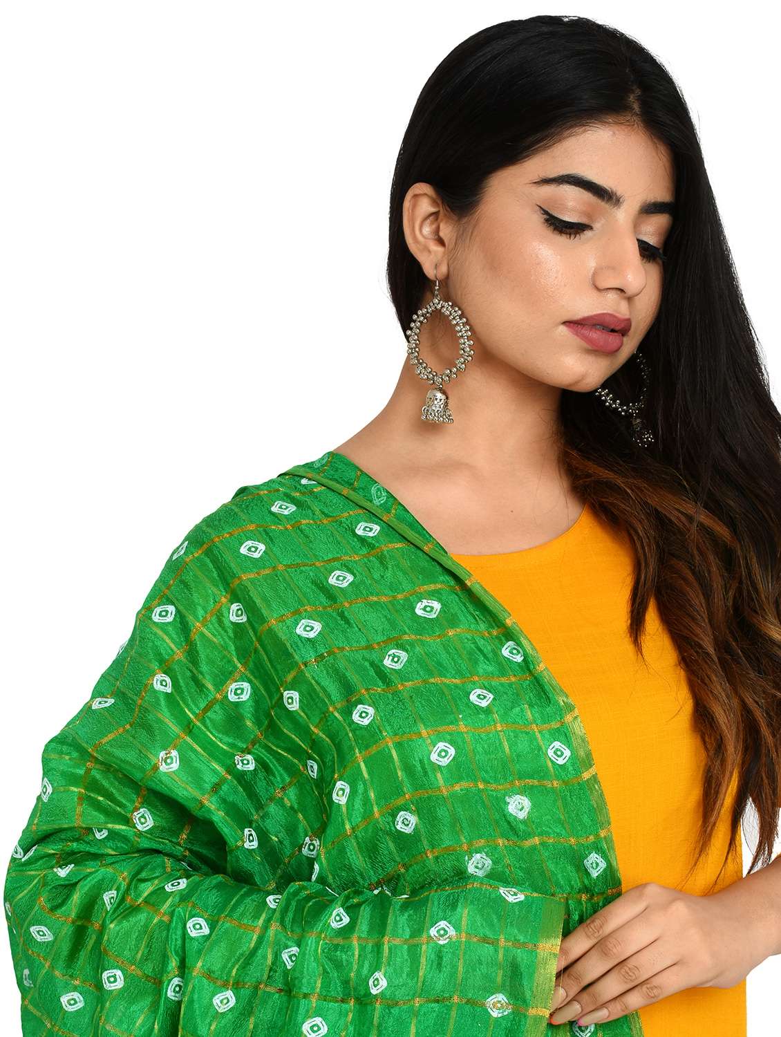 green chiffon dupatta - 18324676 -  Standard Image - 3
