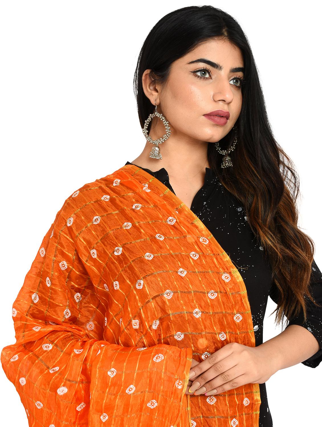 orange chiffon dupatta - 18324677 - Standard Image - 3