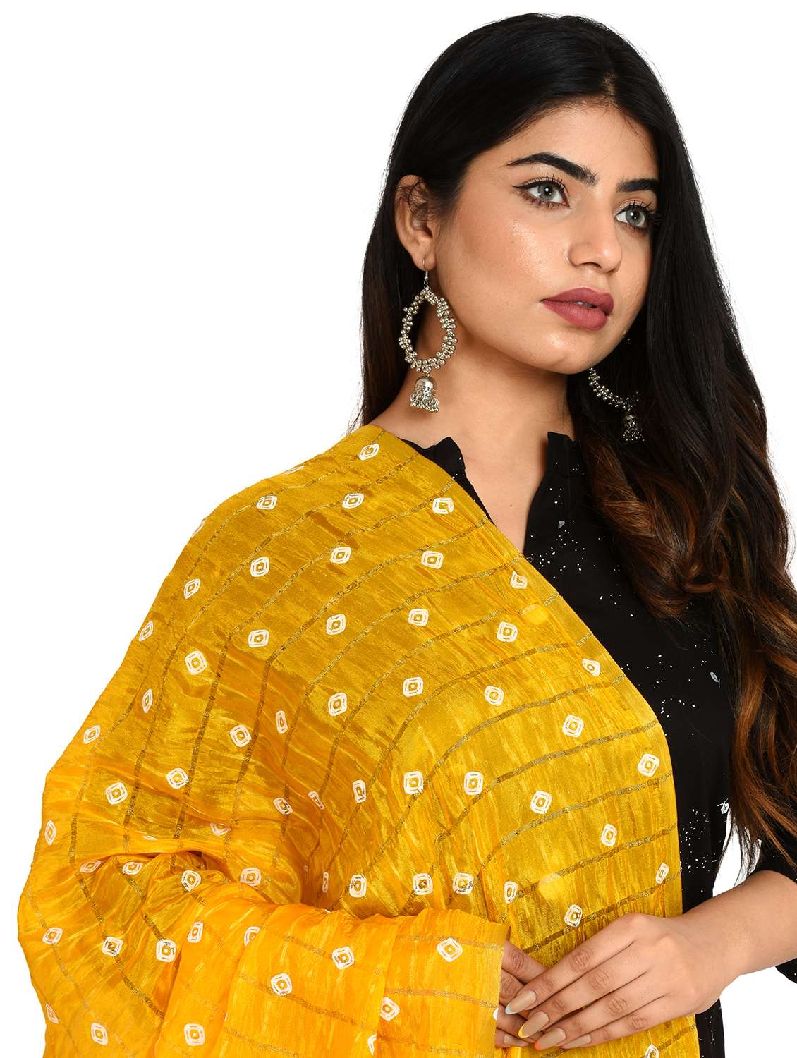 yellow chiffon dupatta - 18324681 - Standard Image - 3
